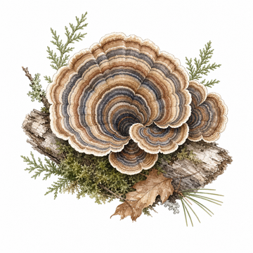 פטריית טרקי טייל (Trametes versicolor)
